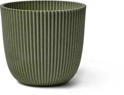 Capi 'made with' groove bol bloempot 28x27 cm grasgroen