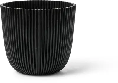 Capi 'made with' groove bol bloempot 28x27 cm zwart