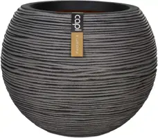 Capi nature bol rib nl kunststof bloempot 40x32 cm antraciet - afbeelding 1