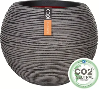 Capi nature bol rib nl kunststof bloempot 40x32 cm antraciet - afbeelding 2