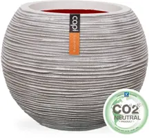 Capi nature bol rib nl kunststof bloempot 40x32 cm ivoor - afbeelding 2