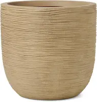 Capi nature bol rib nl kunststof bloempot 54x52 cm beige - afbeelding 1