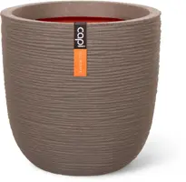 Capi nature bol rib nl kunststof bloempot 54x52 cm warme taupe - afbeelding 1