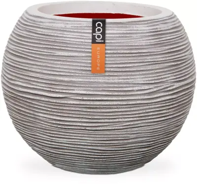 Capi nature bol rib nl kunststof vaas 40x32 cm ivoor - afbeelding 1