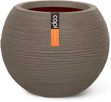 Capi nature bol rib nl kunststof vaas 40x32 cm warme taupe - afbeelding 1