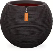 Capi nature bol rib nl kunststof vaas 40x32 cm zwart - afbeelding 2