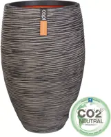 Capi nature elegant deluxe rib nl kunststof bloempot 40x60 cm antraciet - afbeelding 2