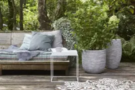 Capi nature elegant deluxe rib nl kunststof vaas 40x60 cm ivoor - afbeelding 3