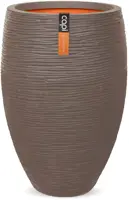 Capi nature elegant deluxe rib nl kunststof vaas 40x60 cm warme taupe - afbeelding 1