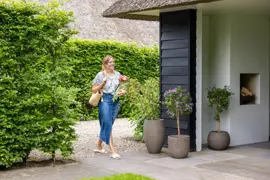 Capi nature elegant deluxe rib nl kunststof vaas 50x72 cm warme taupe - afbeelding 3