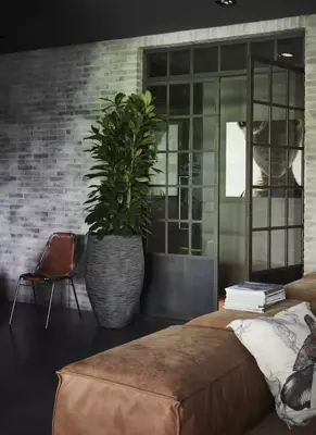 Capi nature elegant deluxe rib nl kunststof vaas 56x85 cm antraciet - afbeelding 3