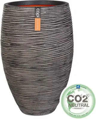 Capi nature elegant deluxe rib nl kunststof vaas 56x85 cm antraciet - afbeelding 2