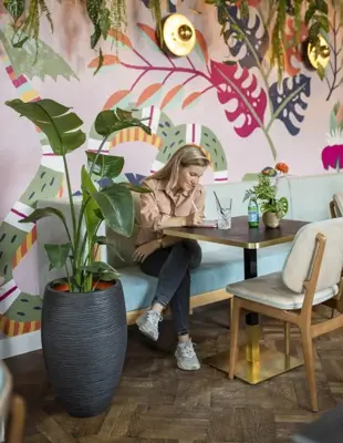 Capi nature elegant deluxe rib nl kunststof vaas 56x85 cm zwart - afbeelding 4