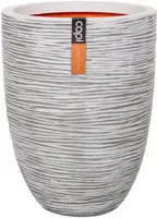 Capi nature elegant laag rib nl kunststof vaas 34x46 cm ivoor - afbeelding 1
