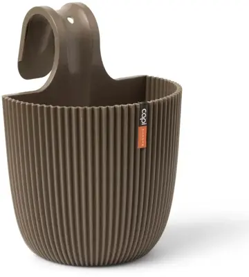 Capi nature groove bol balkonbak 21x28 cm taupe - afbeelding 1