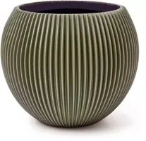 Capi nature groove bol bloempot 12x10 cm groen - afbeelding 1