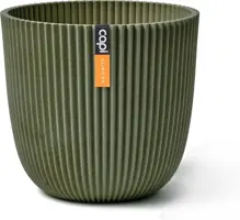 Capi nature groove bol bloempot 21.5x20 cm groen - afbeelding 1