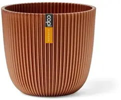 Capi nature groove bol bloempot 21.5x20 cm metallic koper - afbeelding 1