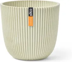 Capi nature groove bol bloempot 21.5x20 cm zaagsel beige - afbeelding 1