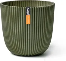 Capi nature groove bol bloempot 26x23 cm groen - afbeelding 1