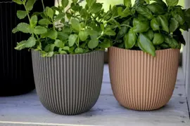 Capi nature groove bol bloempot 26x23 cm warme taupe - afbeelding 3