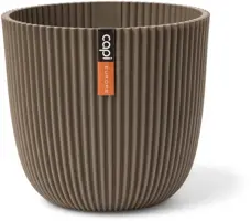Capi nature groove bol bloempot 26x23 cm warme taupe - afbeelding 1