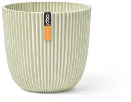 Capi nature groove bol bloempot 26x23 cm zaagsel beige - afbeelding 1