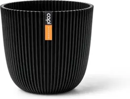 Capi nature groove bol bloempot 26x23 cm zwart - afbeelding 1