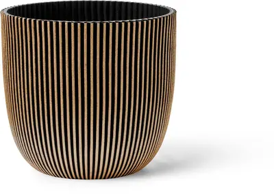 Capi nature groove bol bloempot 29x27 cm zwart goud