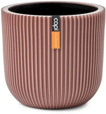 Capi nature groove bol bloempot 8x6 cm roze - afbeelding 1