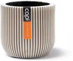 Capi nature groove bol bloempot 8x7 cm ivoor - afbeelding 1