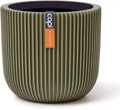 Capi nature groove bol bloempot 9x8 cm groen