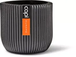 Capi nature groove bol bloempot 9x8 cm zwart - afbeelding 1