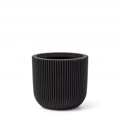 Capi nature groove bol bloempot 9x8 cm zwart