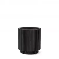 Capi nature groove cilinder bloempot 15x17 cm zwart - afbeelding 1