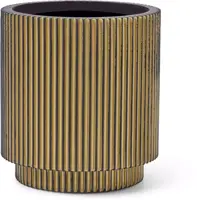 Capi nature groove cilinder bloempot 19x21 cm zwart goud - afbeelding 1