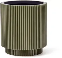 Capi nature groove cilinder bloempot 8x9 cm groen - afbeelding 1