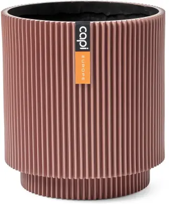 Capi nature groove cilinder bloempot 8x9 cm roze - afbeelding 1