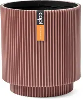 Capi nature groove cilinder bloempot 8x9 cm roze - afbeelding 1