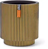 Capi nature groove cilinder bloempot 8x9 cm zwart goud - afbeelding 1