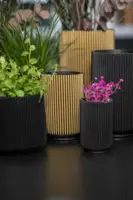 Capi nature groove hoog vaas 17x27 cm zwart - afbeelding 3