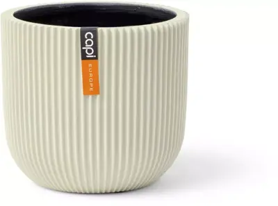 Capi nature groove indoor  bloempot 14x13 cm beige