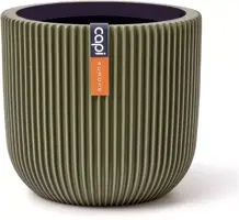 Capi nature groove indoor bol bloempot 24x21 cm groen - afbeelding 1