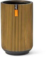 Capi nature groove indoor hoog vaas 11x17 cm zwart goud - afbeelding 1