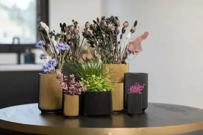 Capi nature groove indoor sandbag bloempot 10x9 cm zwart - afbeelding 2