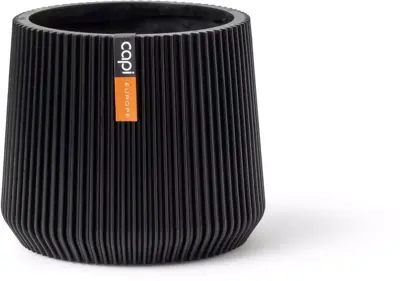 Capi nature groove indoor sandbag bloempot 10x9 cm zwart - afbeelding 1