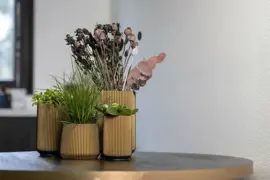 Capi nature groove indoor sandbag bloempot 16x14 cm zwart goud - afbeelding 2