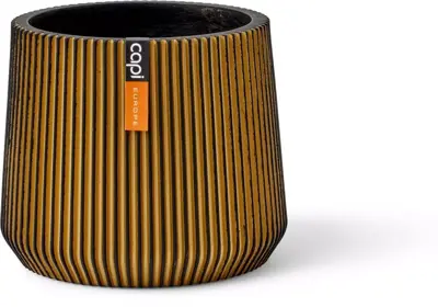 Capi nature groove indoor sandbag bloempot 27x22 cm zwart goud - afbeelding 1