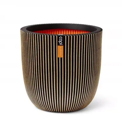 Capi nature groove nl bol bloempot 35x34 cm zwart goud - afbeelding 1