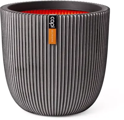 Capi nature groove nl bol bloempot 43x41 cm antraciet - afbeelding 1